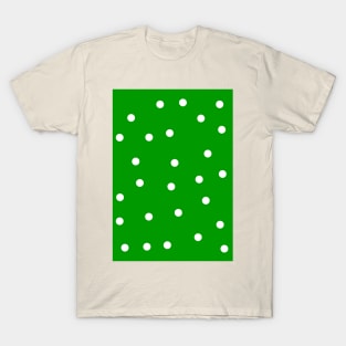 Polka Dots | Polka Dot Green and White | Artistic Design T-Shirt